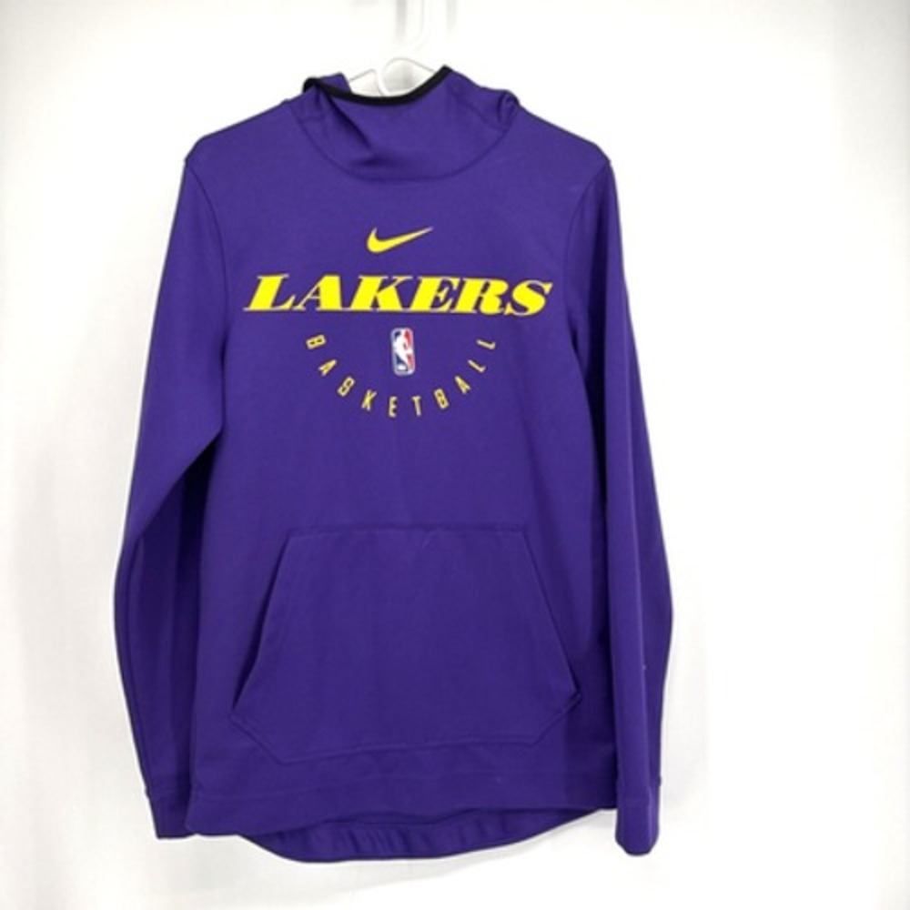 Los Angeles Lakers Hoodie Sweatshirt Small Purple Basketball Nike Dri Fit NBA